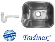 Tanque Inox 40x34 (AÇO 304) - ACETINADO - TRADINOX + sifão