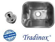 Tanque Inox 40x34 (AÇO 304) - ACETINADO - TRADINOX + válvula