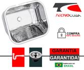 Tanque Inox 40x40 (AÇO 304) com válvula e sifão flexível alto brilho Meganox