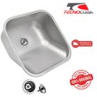 Tanque Inox 40x40x22 Aço 304 Acabamento Fosco Escovado - Tecnocuba