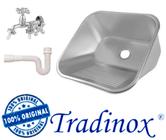 Tanque Inox 40x40x22 (AÇO 304) - (ORIGINAL) TRADINOX - com torneira Rainha + SIFÃO