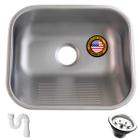 Tanque Inox Monobloco Fosco 40x34 Cm Com Sifão American inox 304