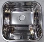 Tanque lavanderia 40x40 inox 304 embutir sobrepor c válvula - Aço cubas