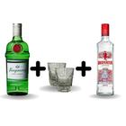 Tanqueray com Baefeter e dois copos de short vidro 45ml