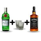 Tanqueray com Jack Daniel's Old e copo de vidro short 45ml