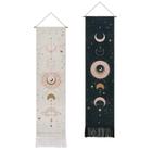 Tapeçaria Lyacmy Moon Phase em preto e branco 130cm x 32,5 cm