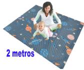 Tapete 2 Metros Colchonete de Atividades Infantil Emborrachado Foguetes 200x130cm