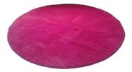Tapete Antiderrapante Pelúcia Redondo 50X50Cm -Rosa Escuro