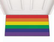 Tapete Capacho de Porta Entrada Decorativo Divertido Bandeira LGBT Colorida 60x30