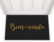 Tapete Capacho de Porta Entrada Decorativo Divertido Boas Vinda Bem Vindo Welcome Ouro