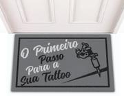 Tapete Capacho de Porta Entrada Decorativo Divertido Estudo de Tatuagem Tattoo Cinz