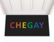 Tapete Capacho de Porta Entrada Decorativo Divertido LGBT Colorido Chegay 60x30