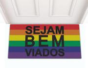 Tapete Capacho de Porta Entrada Decorativo Divertido LGBT Sejam Bem Viados 60x30