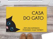 Tapete Capacho Decorativo Entrada Porta Sala Casa do Gato (tem uns humanos morando aqui também) Colorido