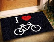 Tapete Capacho Decorativo I Love Bike 60X40 Entrada Porta