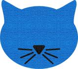 Tapete Capacho - Gato Recortado Azul E Preto - Over Pet
