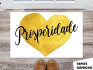 Tapete Capacho Personalizado Coração Dourado Prosperidade