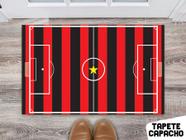 Tapete Capacho Personalizado Divertido Futebol Clubes Campo de Futebol Rubro Negro Vertical