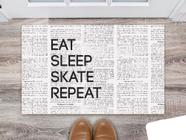 Tapete Capacho Personalizado Divertido Skate Eat Sleep Skate Repeat