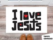 Tapete Capacho Personalizado I Love Jesus com Corações