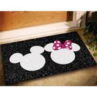 Tapete Capacho Personalizado - Mickey e Minnie 60x40 cm Preto