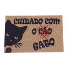 Tapete Capacho Vinil Entrada Cuidado Com O Gato Kapazi