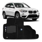 Tapete Carpete C/ Logo Bordado Bmw X1 2010 A 2019 - Preto (Jogo 5 peças)