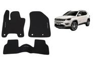 Tapete Carpete Jeep Compass 17-23 Bordado 3 Peças Inteiriço