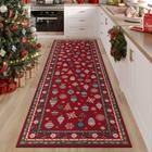 Tapete Christmas Runner Rugcomf lavável 60x180cm antiderrapante