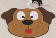 Tapete com Antiderrapante Big Formato Cachorro Feliz - 118cm x 78cm - Caramelo
