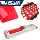 Tapete Culinário Vermelho Cozinha Silicone Antiaderente