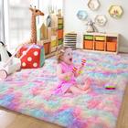 Tapete de área Chicrug Cute Rainbow 150x240cm para quarto de meninas