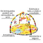 Tapete de atividades para bebe ginasio animais encantados estimulo para visao, tato e audiçao
