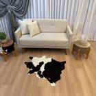 Tapete De Couro Mini Formato Bovino Preto E Branco Malhado 75x95cm - Envio Imediato