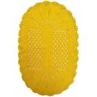 Tapete De Crochê Barbante Oval 73Cm Amarelo