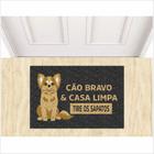 Tapete de pet para porta cão bravo.