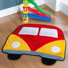 Tapete de Quarto Infantil de Menino Carro Kombi Vermelho