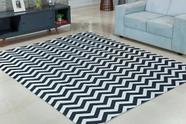 Tapete De Sala 3 M Jacquard Zig Zag Preto Antiderrapante