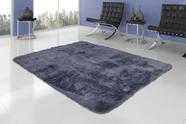 Tapete de Sala Felpudo Peludo Antiderrapante 1,00m x 1,40m - Cinza Liso