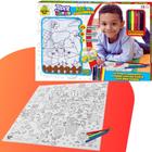 Tapete Didatico Infantil Escolar Para Colorir Desenho ABC da Fazendinha Lavavel Samba Toys