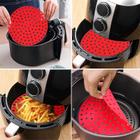 Tapete em silicone antiaderente reutilizável para air fryer utilidade de cozinha