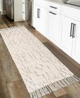 Tapete Hallway Runner Uphome Boho de algodão bege 60x180cm com borlas