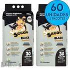 Tapete Higienico P/ Cachorro Cães Super Secão Black Carvão Ativado 80x60 C/ 60 Unid - Kit 2 Pacotes