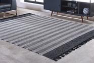 Tapete Indiano Kilim - Mallani - 1,50m x 2,00m - 100% Algodão - Preto - Niazitex