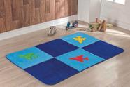 Tapete Infantil Big Premium - 120 cm x 74 cm - Avião - Azul Turquesa