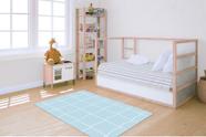 Tapete Infantil Decorativo, Retangular, 1,00m X 1,30m - Grid Azul