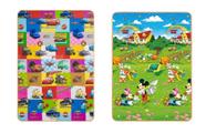 Tapete Infantil Dupla Face 1,20 x 1,80 Disney Mickey e Carros - Jolitex