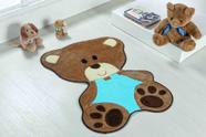 Tapete Infantil Pelúcia Para Quarto Bebê Urso Azul Turquesa