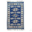 Tapete Kilim Antep 100% Algodão Azul 001 60X90Cm