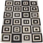 Tapete Kilim Ilheus Geométrico Black White 1,00 x 1,50m